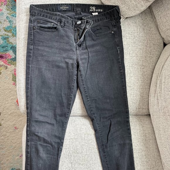 J Crew Black "Toothpick" Ankle Length Jeans - Picture 1 of 4